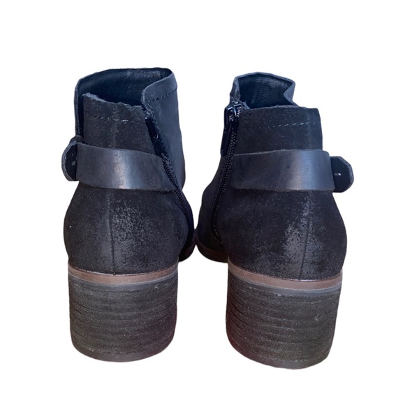 NWOB KorkEase Sonya Black Leather// Suede Ankle Moto Boots Size 6 - Picture 4 of 8